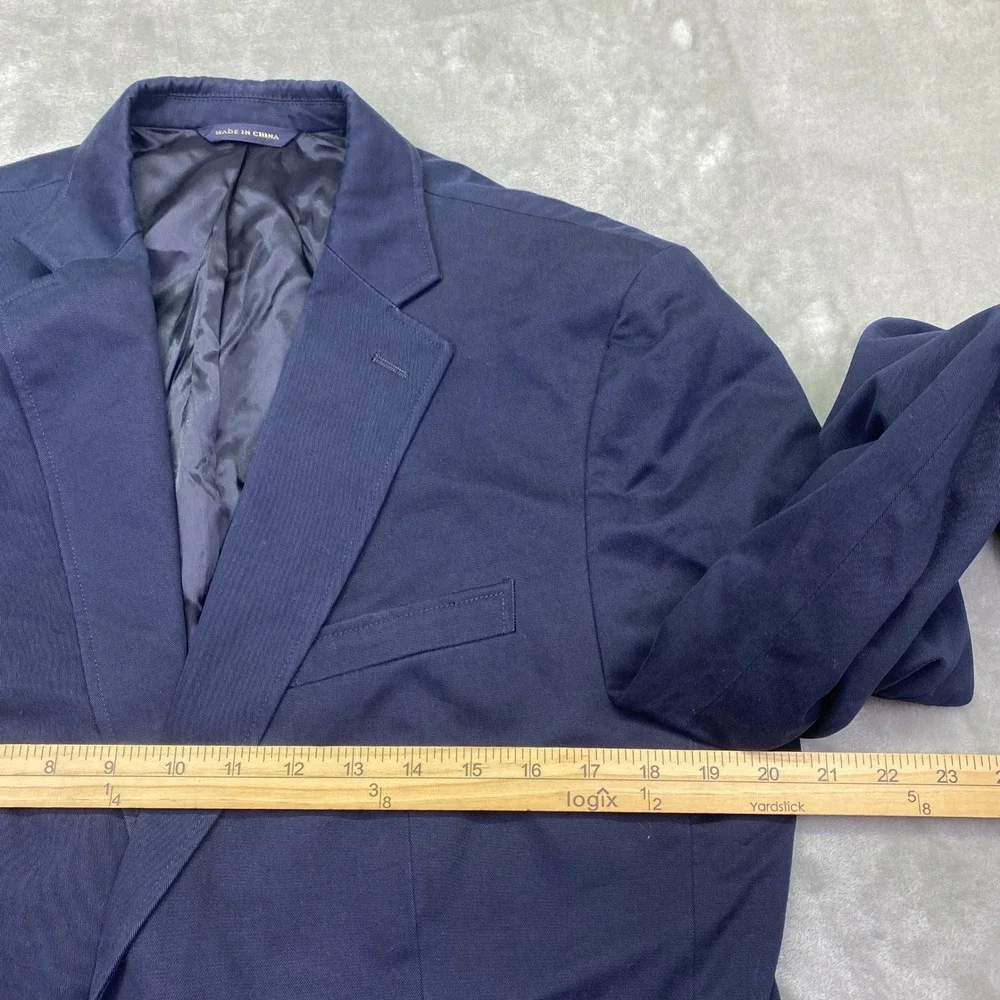 Banana Republic Mens 42R Navy Blue Cotton Blazer Tessuti Sondrio Modern Fit Coat